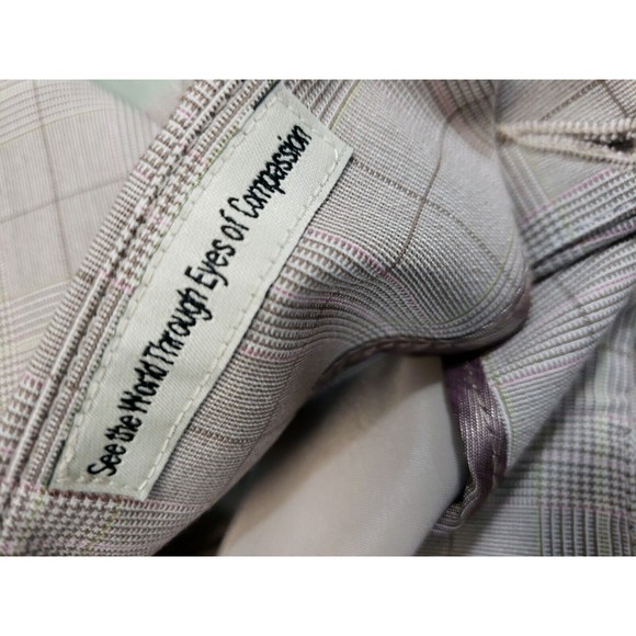 Peace of Cloth womens Beige check Career Dress Ankle Pants Women's Size 16 NWT - Picture 7 of 11